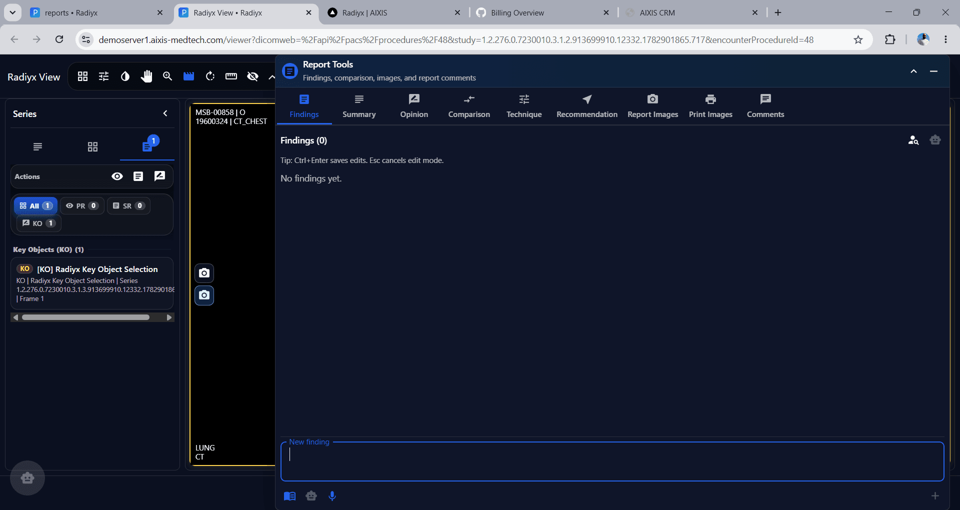 Radiyx View interface screenshot